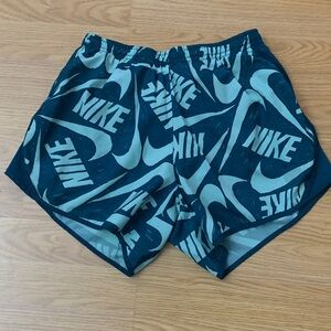 Nike Swoosh Teal and White Athletic Running Shorts Size XL 18/20